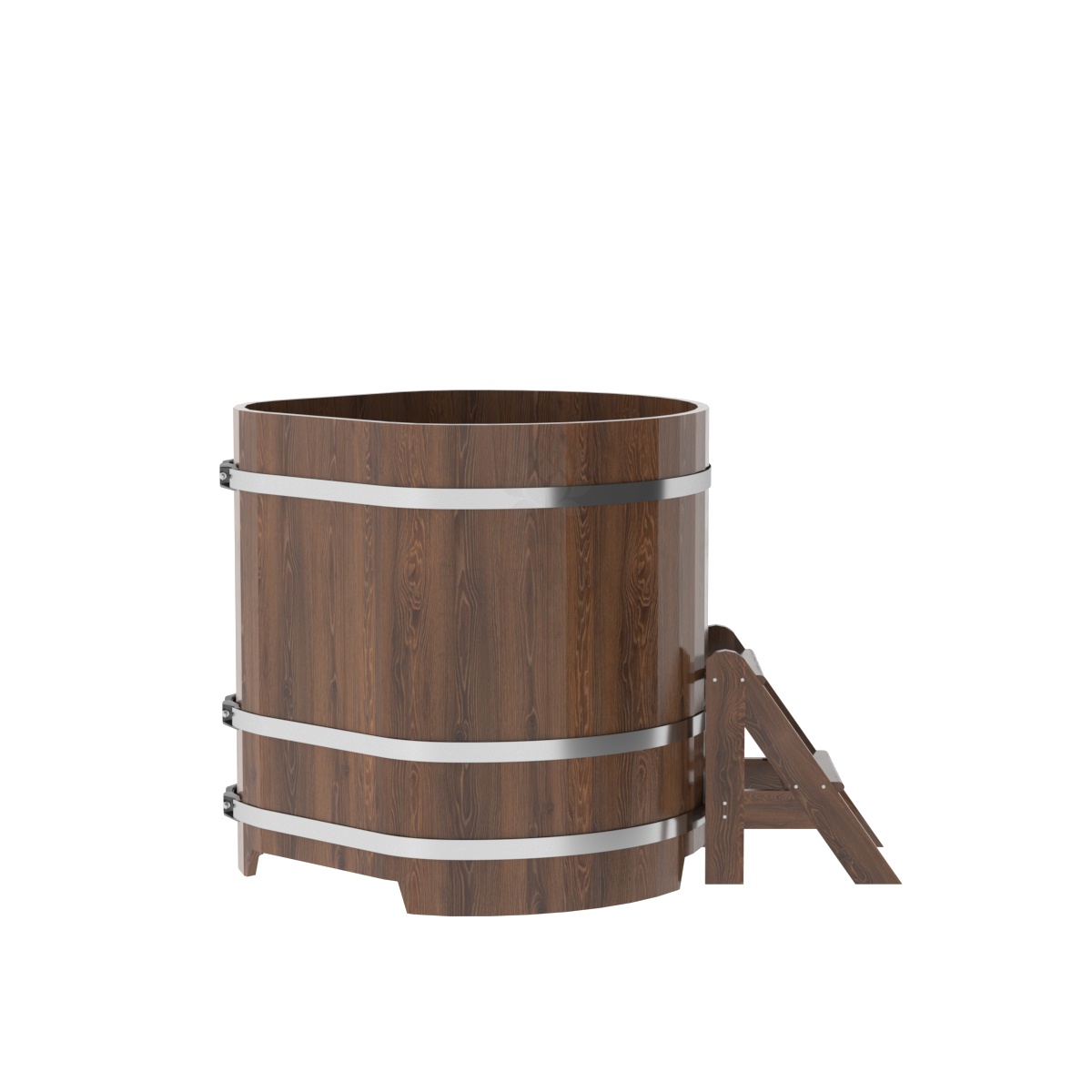 1346 Купель угловая из дуба 1,03х1,03х1,1 морёная Alyarus  - Вид №2