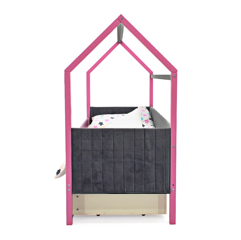 Детская кровать-домик мягкая лаванда-графит Svogen БЕЛЬМАРКО  00-3873184 Розовый;серый Santreyd  - Вид №7