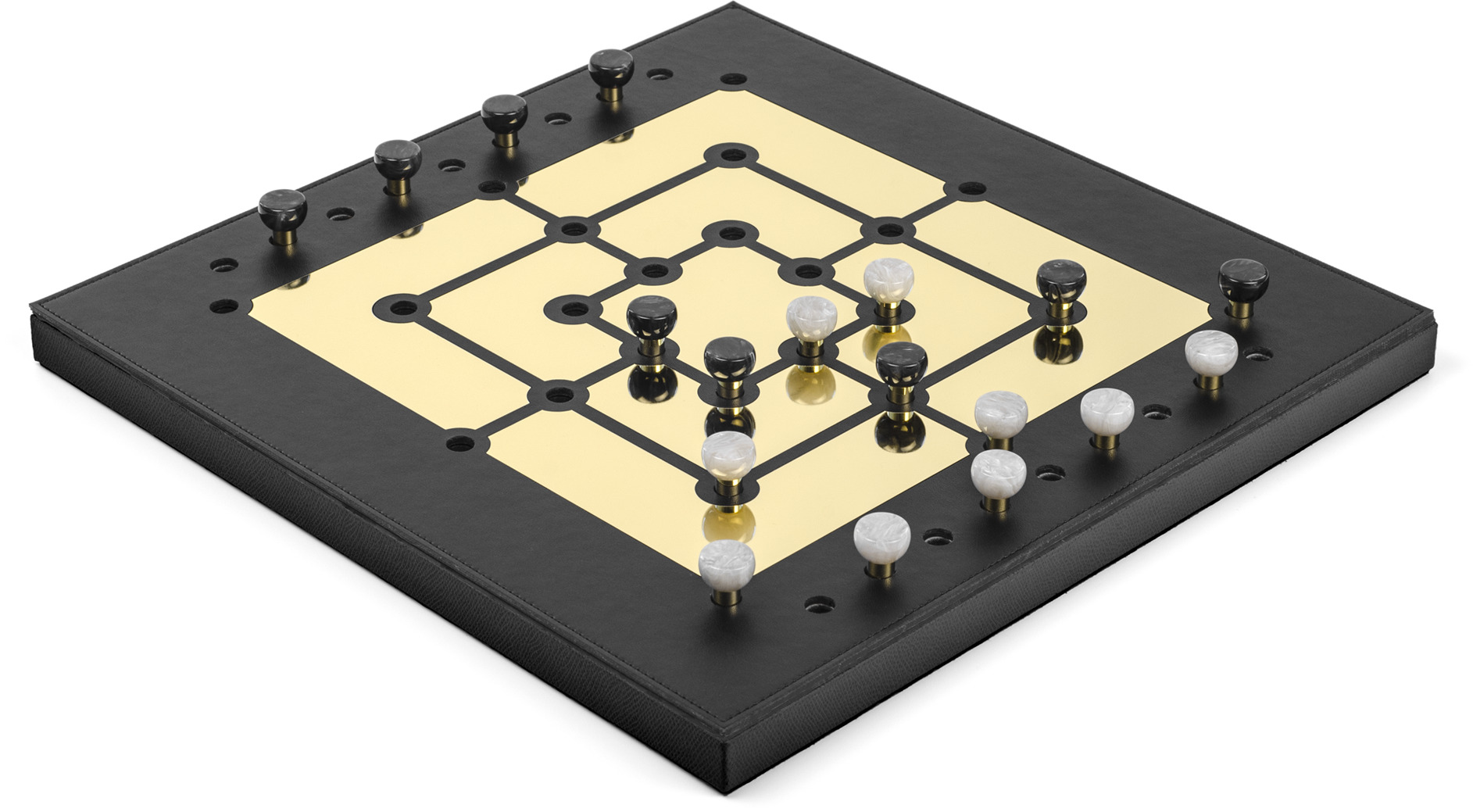 Набор игр Mill Gold - 39X39XH2,5 см / зернистая кожа_лимон