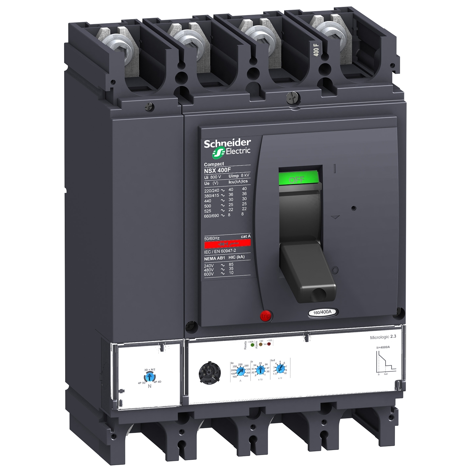 LV432708 Силовой автомат NSX 400, Micrologic 2.3, 50кА, 4P, 250А Schneider Electric Compact 
