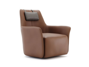 Кожаное кресло с подголовником