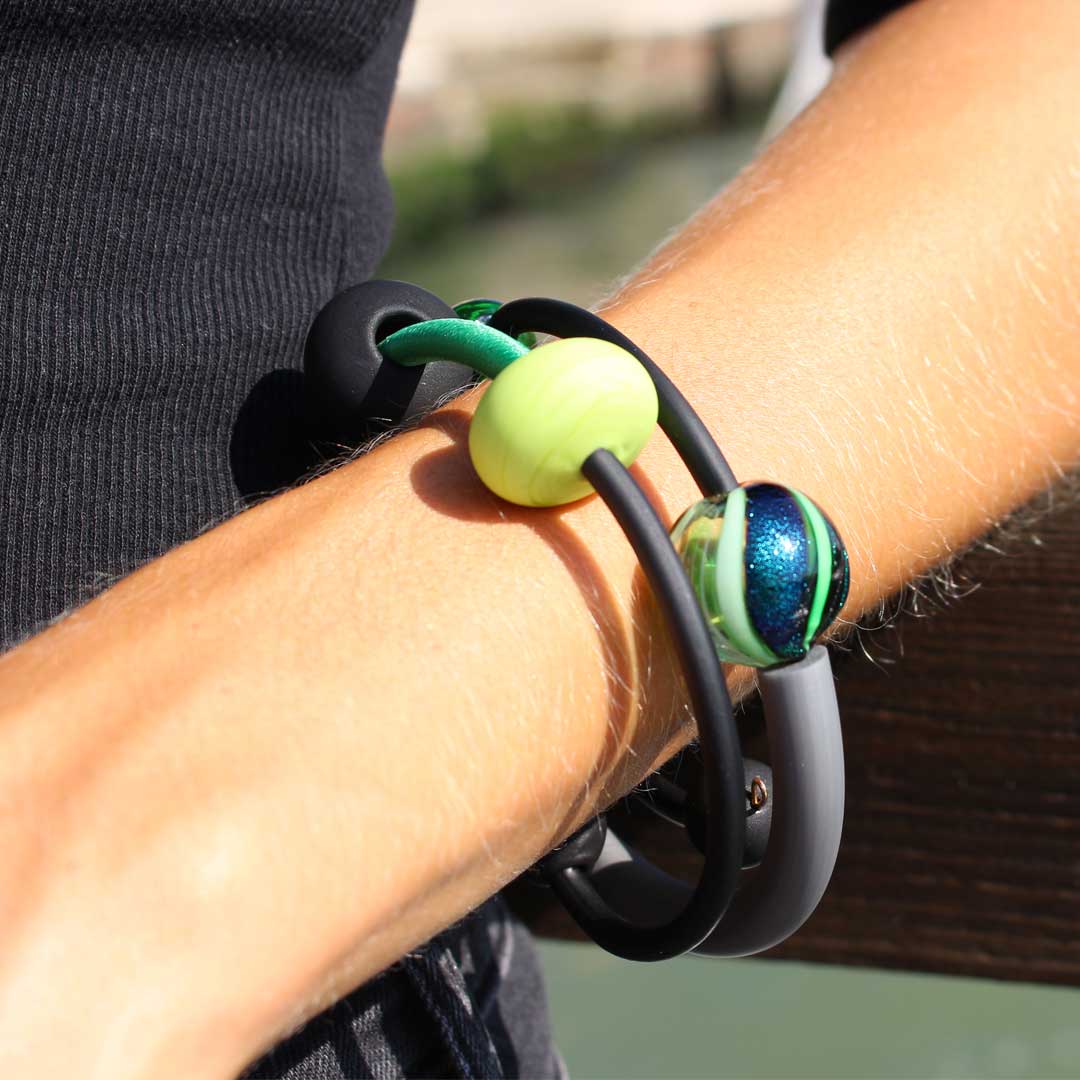 4658 ORIGINALMURANOGLASS Браслет Персия - Зелёный - муранское стекло Original Murano Glass OMG 50 см  - Вид №1