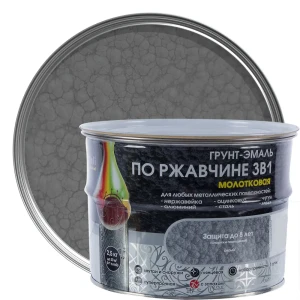 Грунт эмаль по ржавчине 3 в 1 молотковая Dali Special  цвет серый 2.5 кг