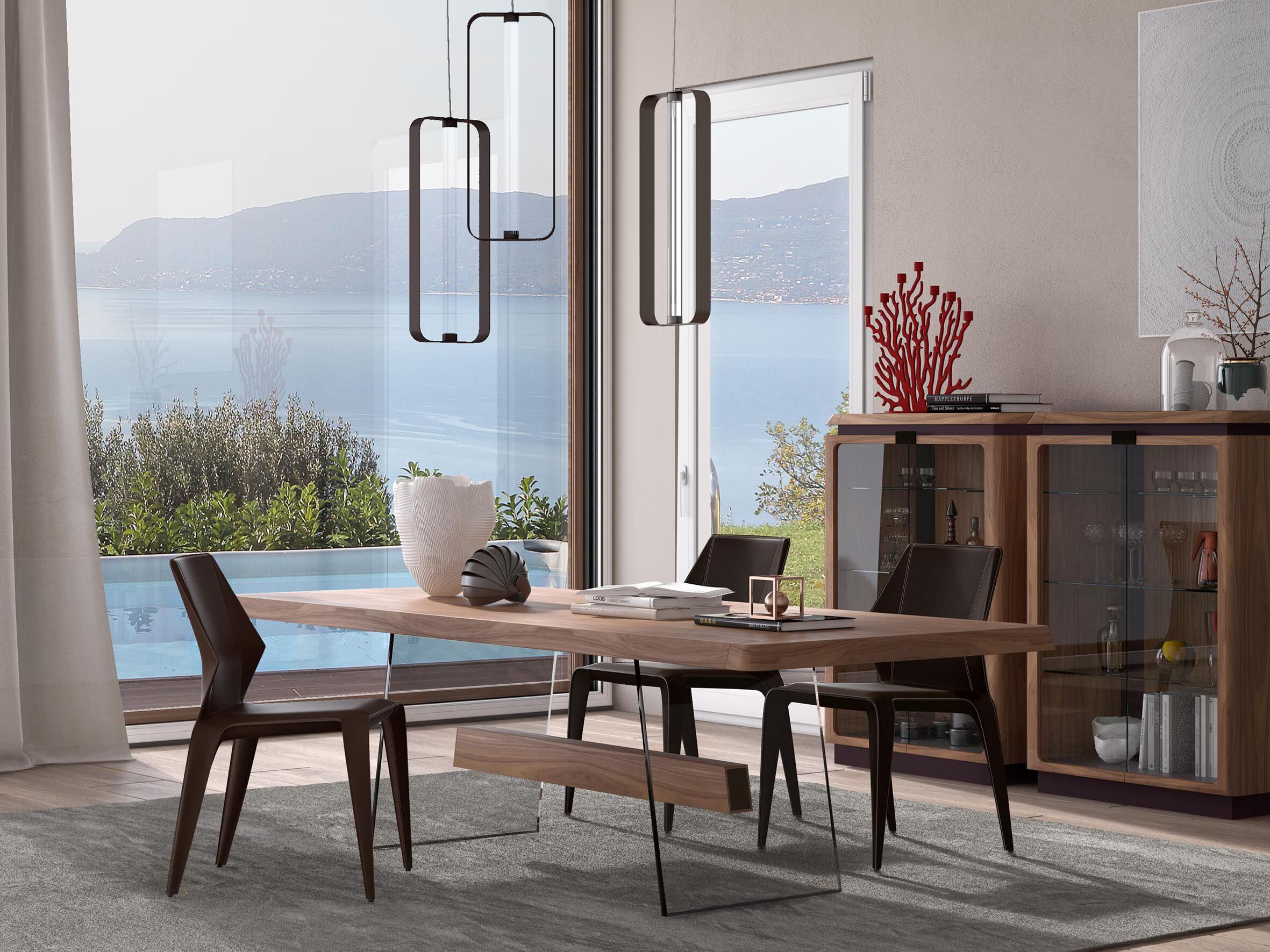 Прямоугольный стол из дерева и стекла Natuzzi Italia Phantom ARCH-00134688 - Вид №6