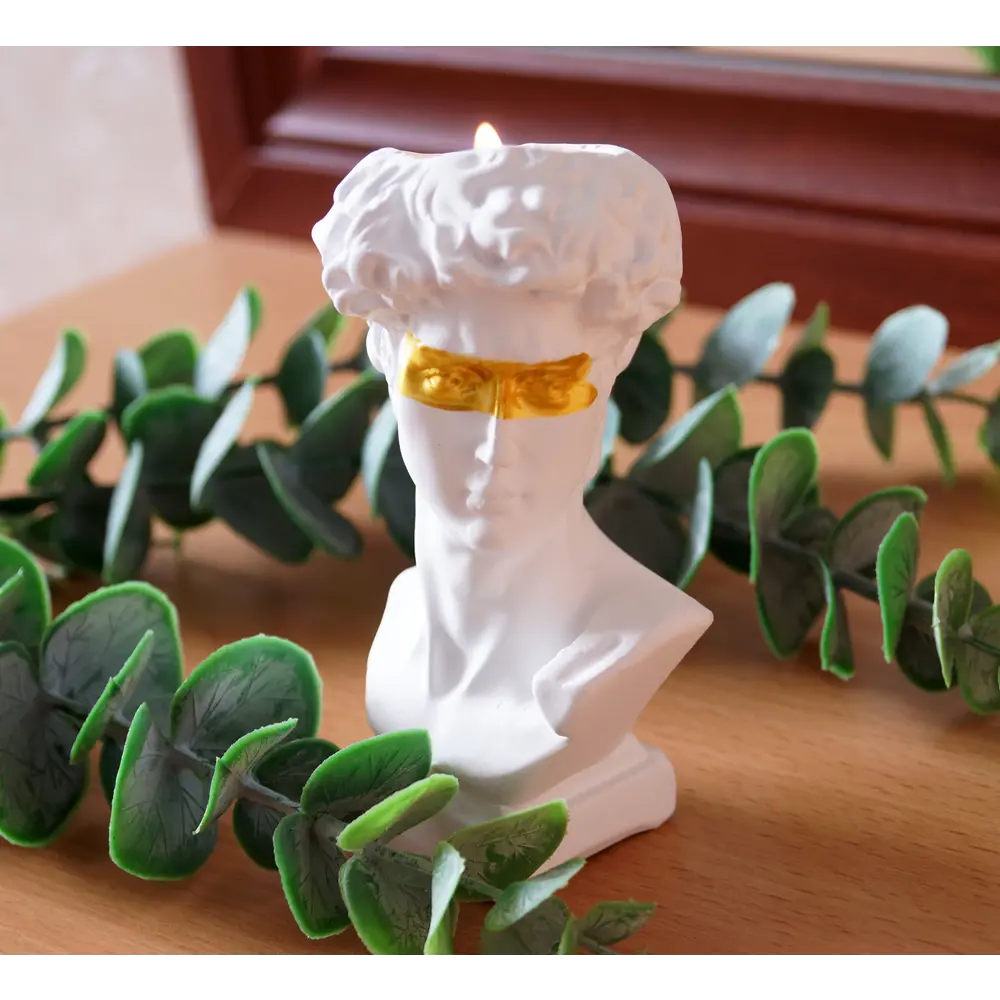 Свеча в гипсе Давид бело-золотая 11.5 см EVIS STLM-2061983 - Вид №4