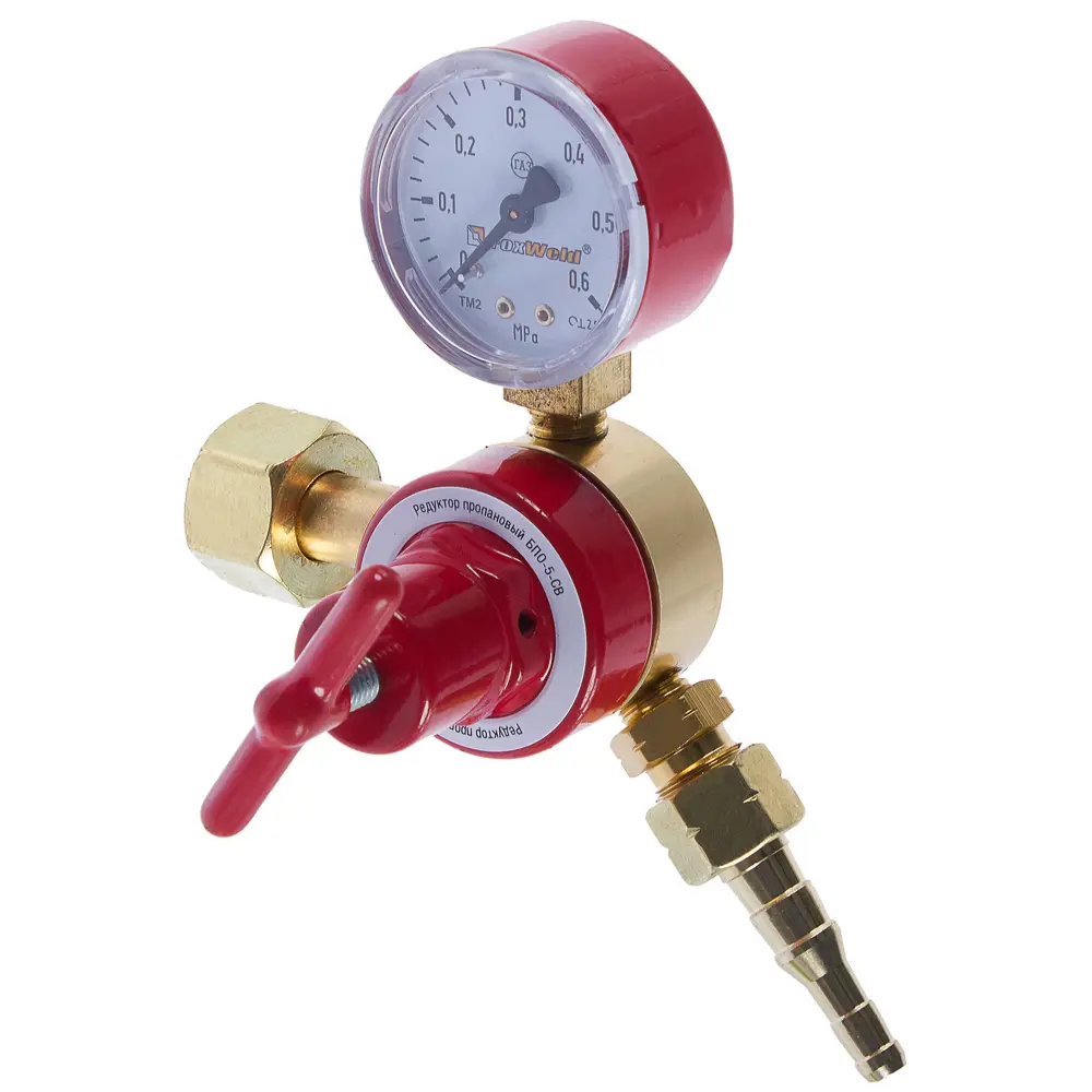 FoxWeld БПО-5-СВ - пропановый редуктор с манометром для газового оборудования 14275064 STLM-0004735