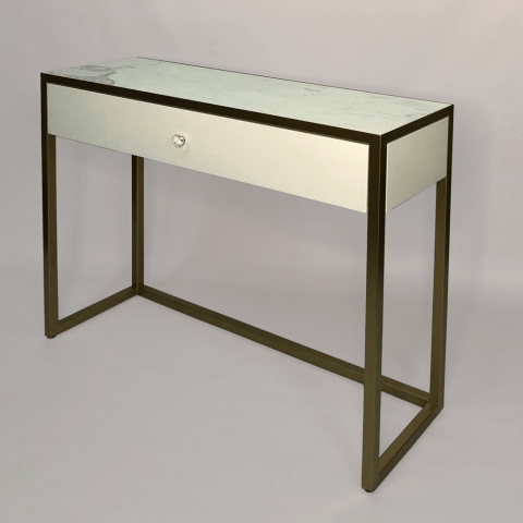 Консоль черная с белой мраморной столешницей FOR MISS  263966 Черный  - Вид №11