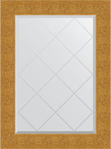 BY 4108 Зеркало с гравировкой в багетной раме - чеканка золотая 90 mm EVOFORM Exclusive-G