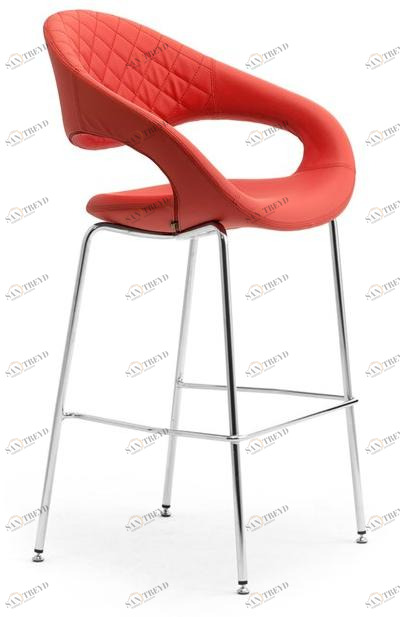 Leyform Высокий табурет из стали и кожи с подлокотниками Samba sun-id-1485875