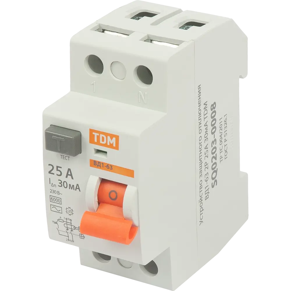 УЗО TDM Electric ВД1-63 — защита от токов утечки для домашней сети 84399426 STLM-0049210