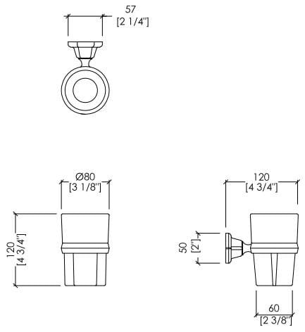 Керамический и латунный настенный держатель зубной щетки Devon&Devon JUBILEE ARCH-00057797 - Вид №2