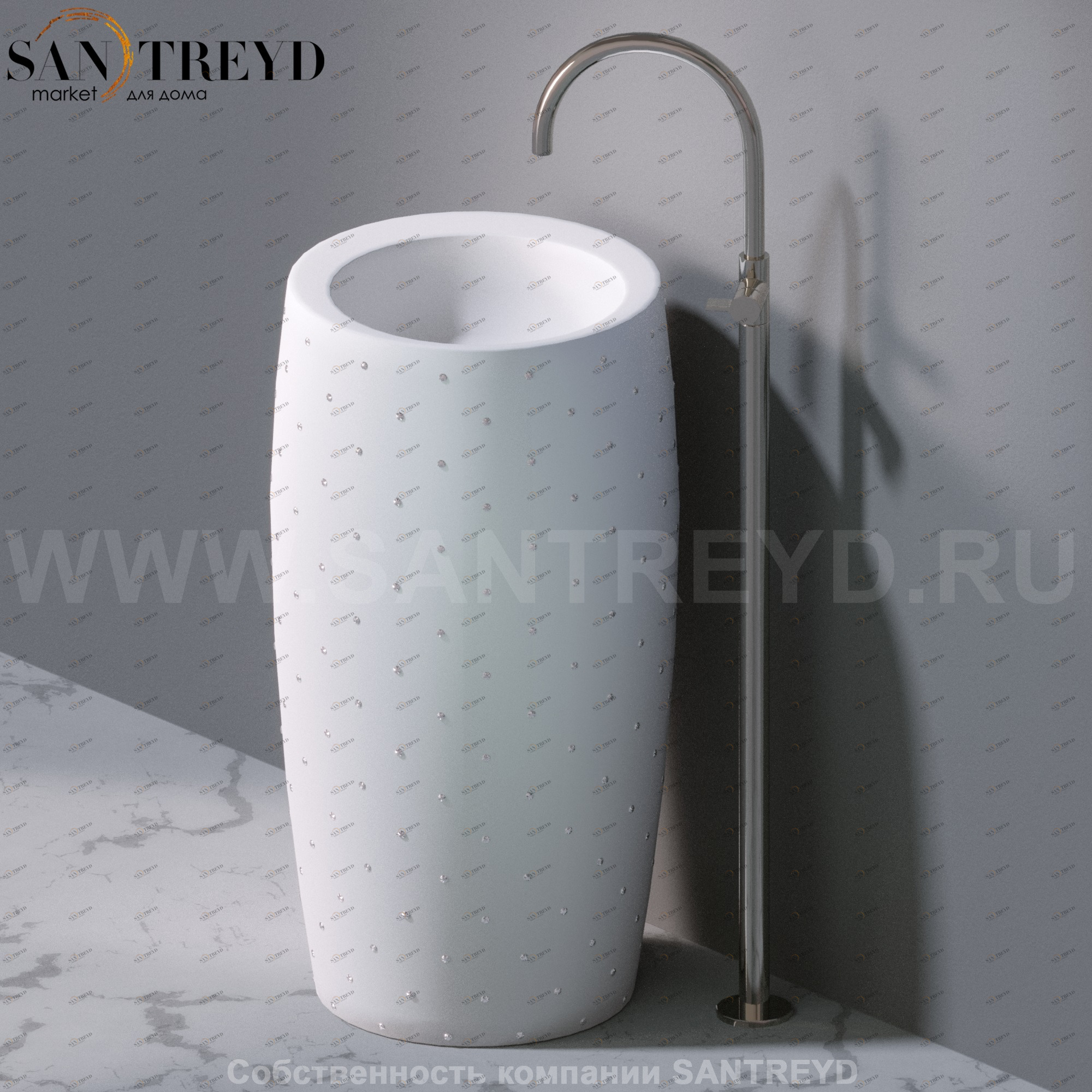 L100T0R0VT.101SW Напольная раковина стоящая круглая A. e T. Italia SPOT AeT ITALIA TOTEM