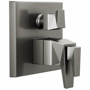 T27T843-KS Облицовка клапана для монитора с двумя ручками серии 17T с 3-позиционным переключателем Delta Faucet Trillian Черный нержавеющий