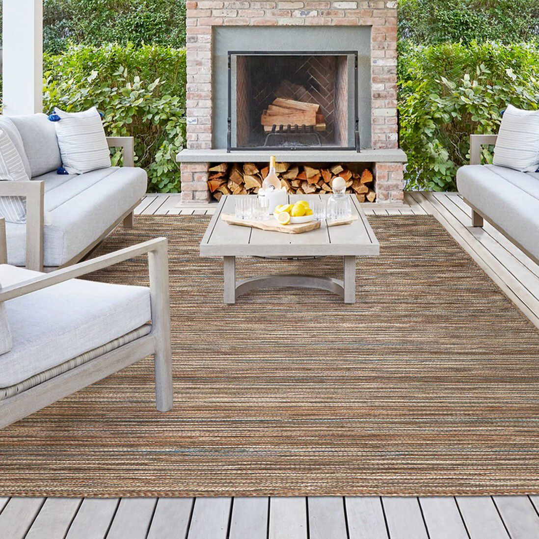 Полосатый напольный прямоугольный ковер Ademi Outdoor ARCH-00074506 - Вид №8