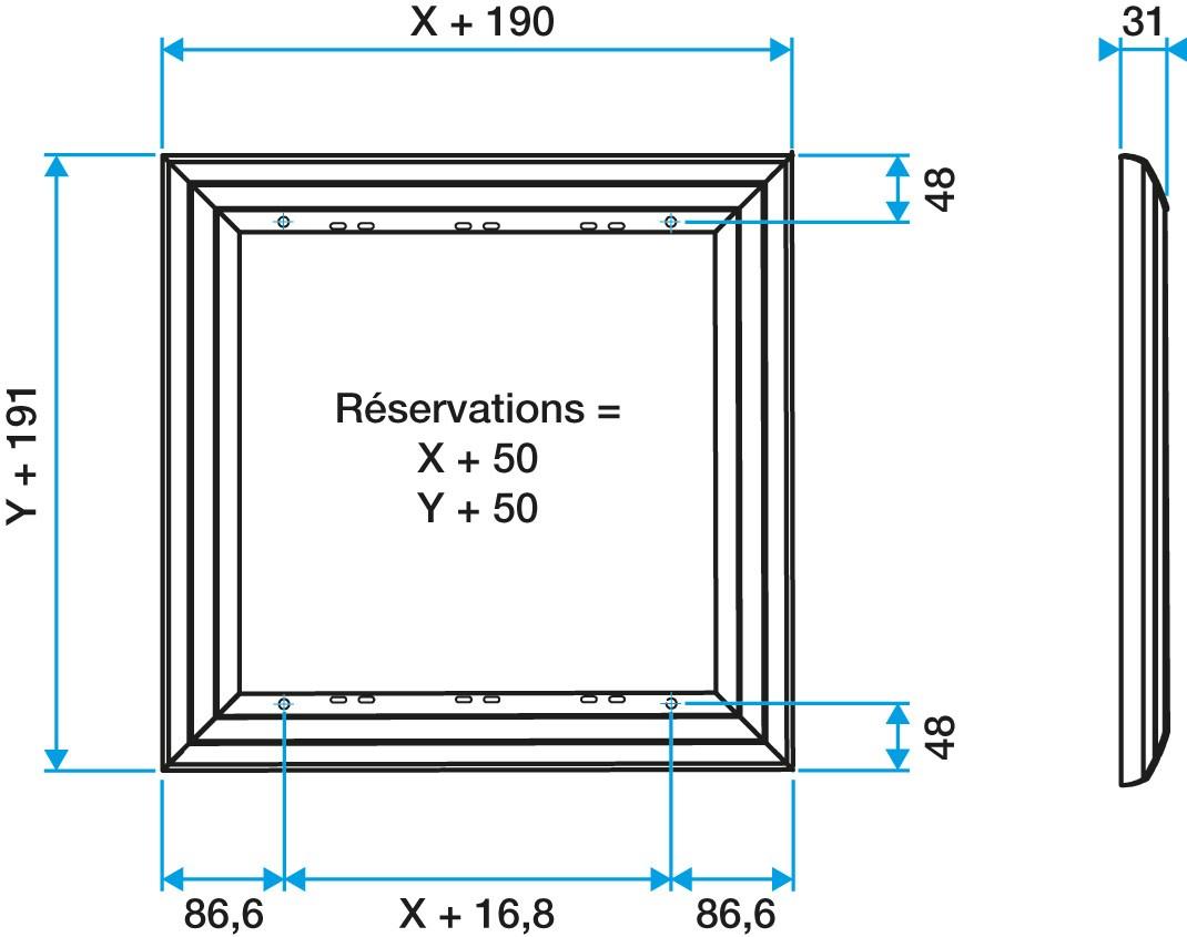 ALDES Решетка заподлицо со съемной центральной частью Serrande per evacuazione fumo e calore sun-id-1375711 - Вид №1