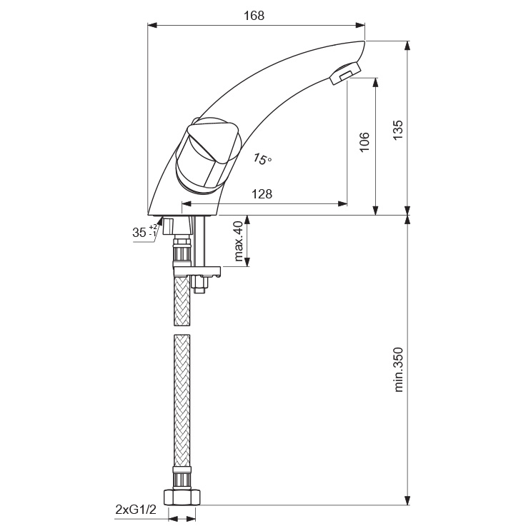 BA162AA Смеситель для умывальника VIDIMA ECO - Вид №1