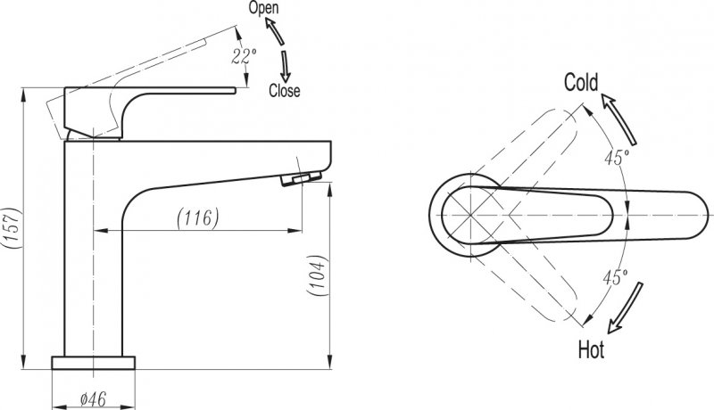 Смеситель на раковину Cezares LACONICO-C-LS25-01-W0 - Вид №1