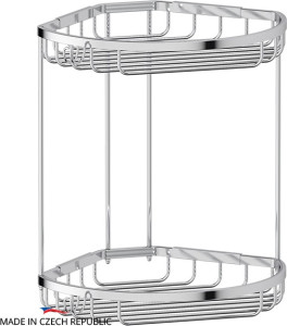 RYN 026 Полочка-решетка с крючками угловая 2-х ярусная 26/26 cm FBS Ryna