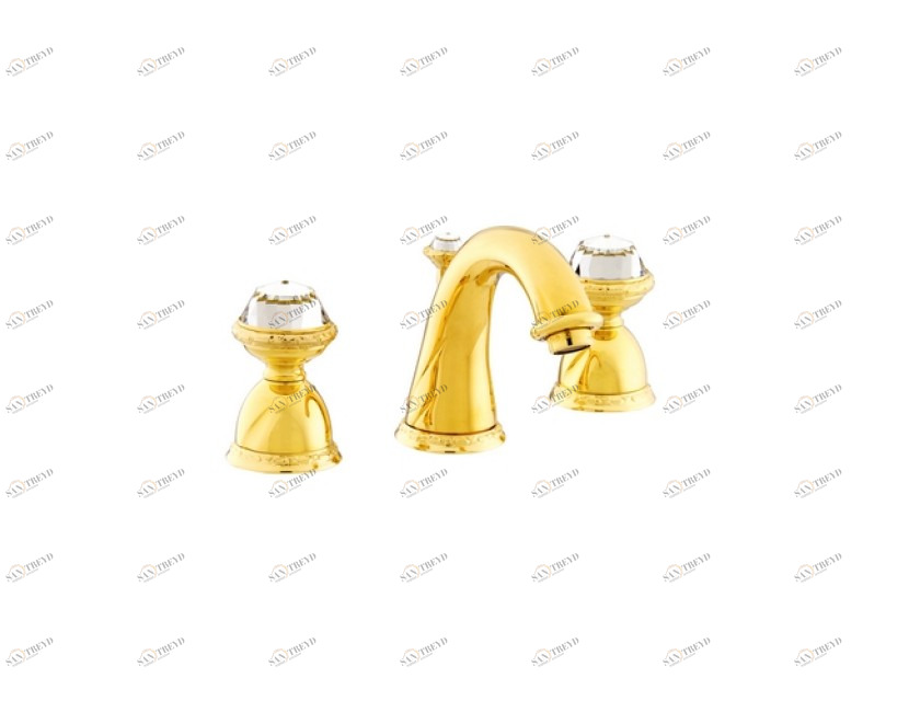 051201.E00.50 Раковина с тремя отверстиями и кристаллами Swarovski Яркий хром Mestre Oman