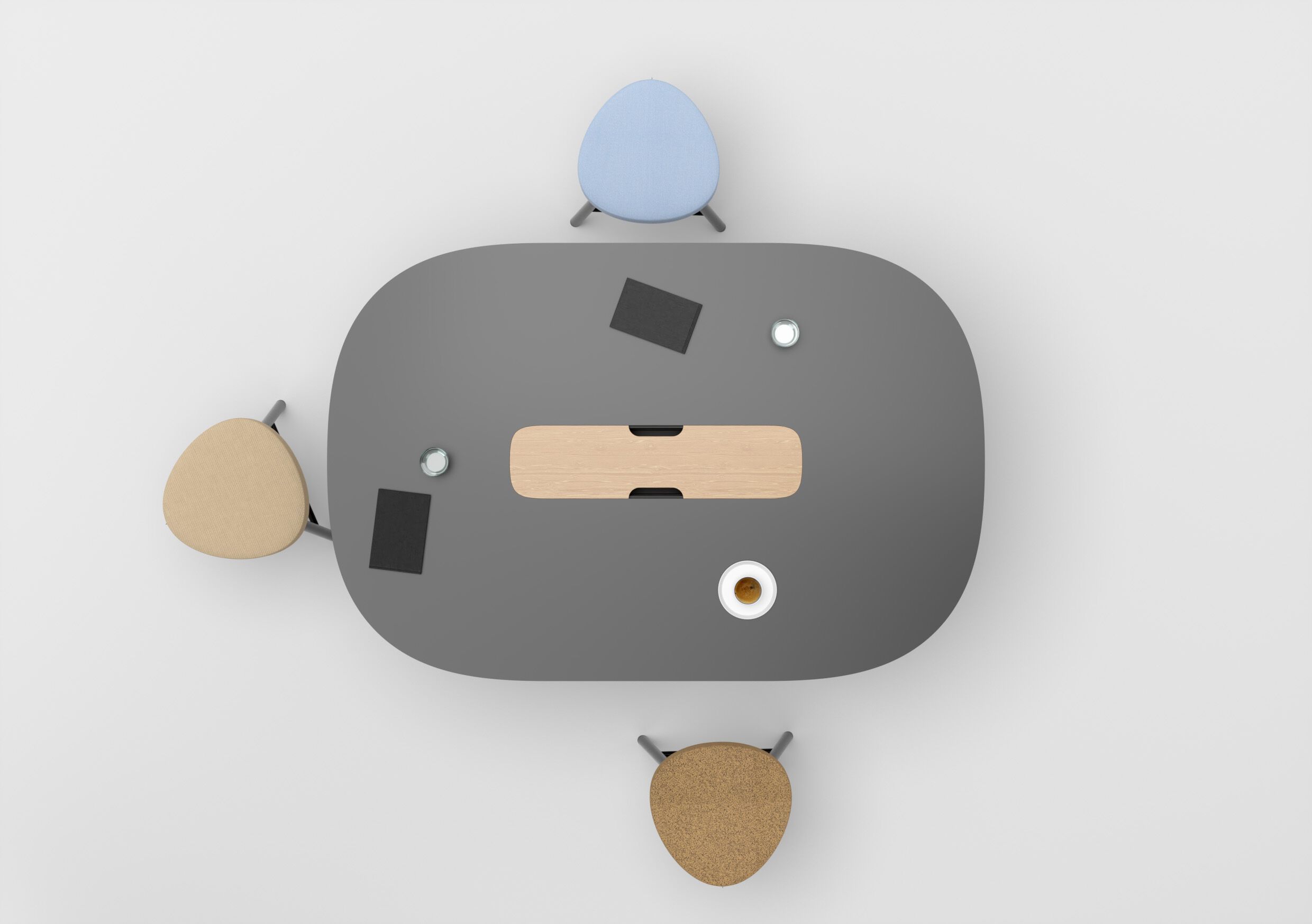 Высокий прямоугольный стол для совещаний из стали и дерева с системой люверсов Cascando Pully ARCH-00000378 - Вид №11