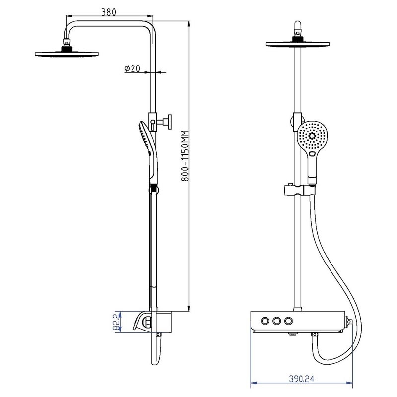 GL-SF2033CP-S Душевая система Gllon Santreyd  - Вид №1