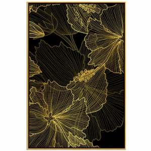 Постер прямоугольный на художественной бумаге 80х60 см "Золотые нити абстракции" EVENHOME ДИЗАЙНЕРСКИЕ 00-3878756 Золото;черный