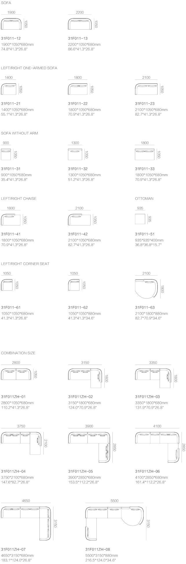 HC28 Cosmo 3-х местный модульный диван  31f011  - Вид №2