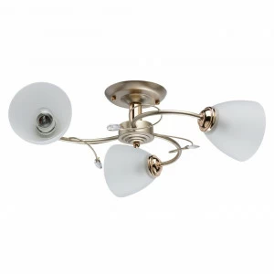 Люстра потолочная белая с золотом 3 лампы De Markt City "Нежность" 676014003 DE MARKT НЕЖНОСТЬ 00-3833602 Белый;золото