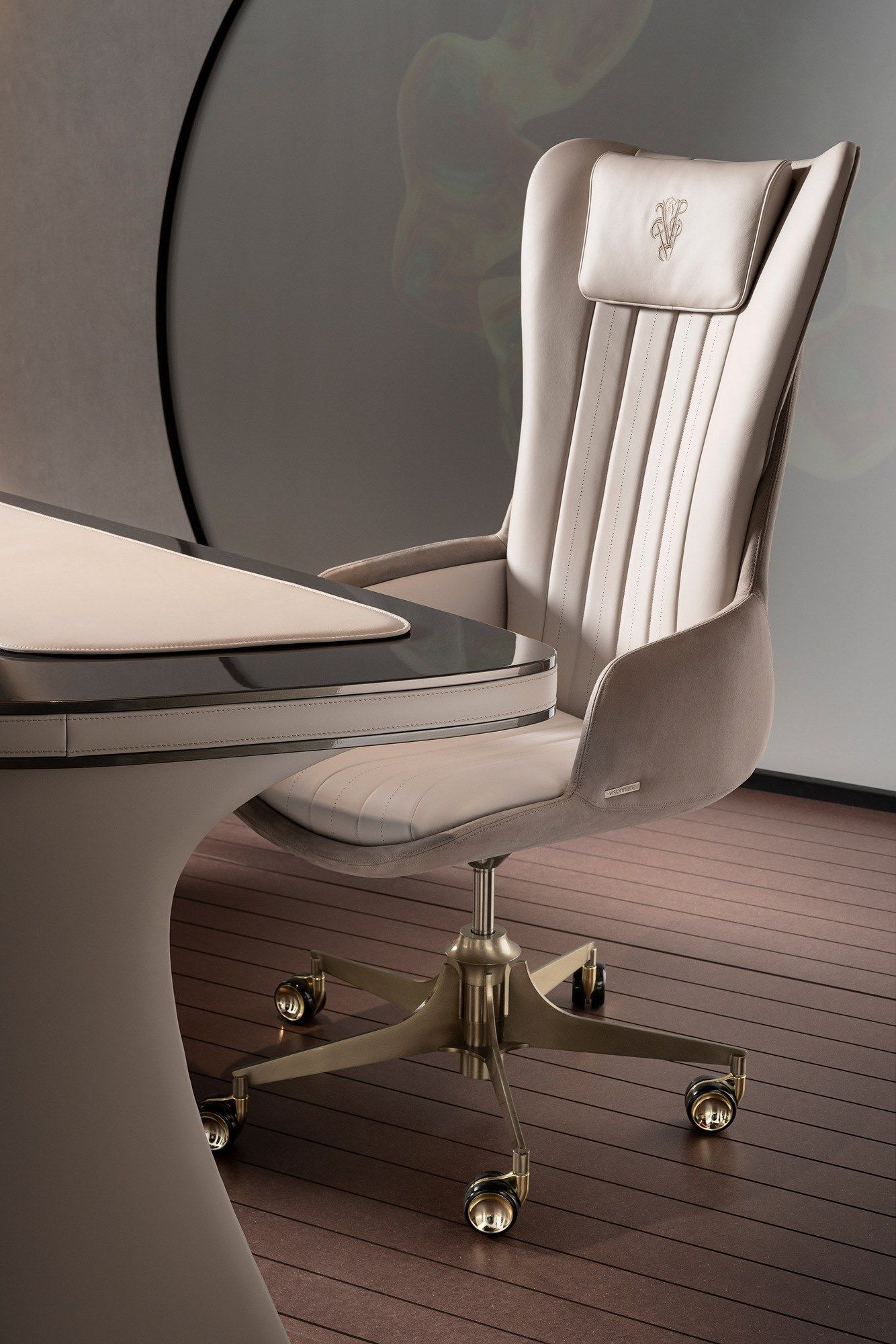 5-спицевое кожаное вращающееся офисное кресло с подлокотниками Visionnaire Starlight ARCH-00074203 - Вид №7