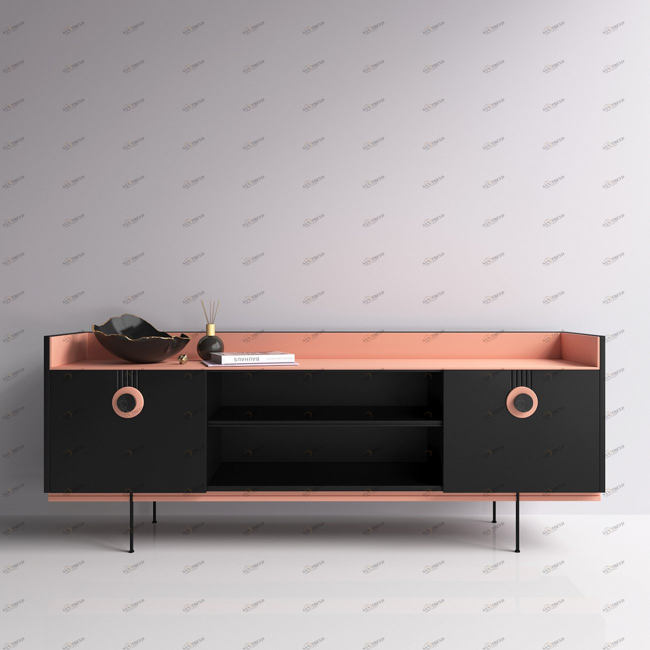 Тумба под телевизор черная Lago BRAGIN DESIGN LIVING 00-3974643 Черный