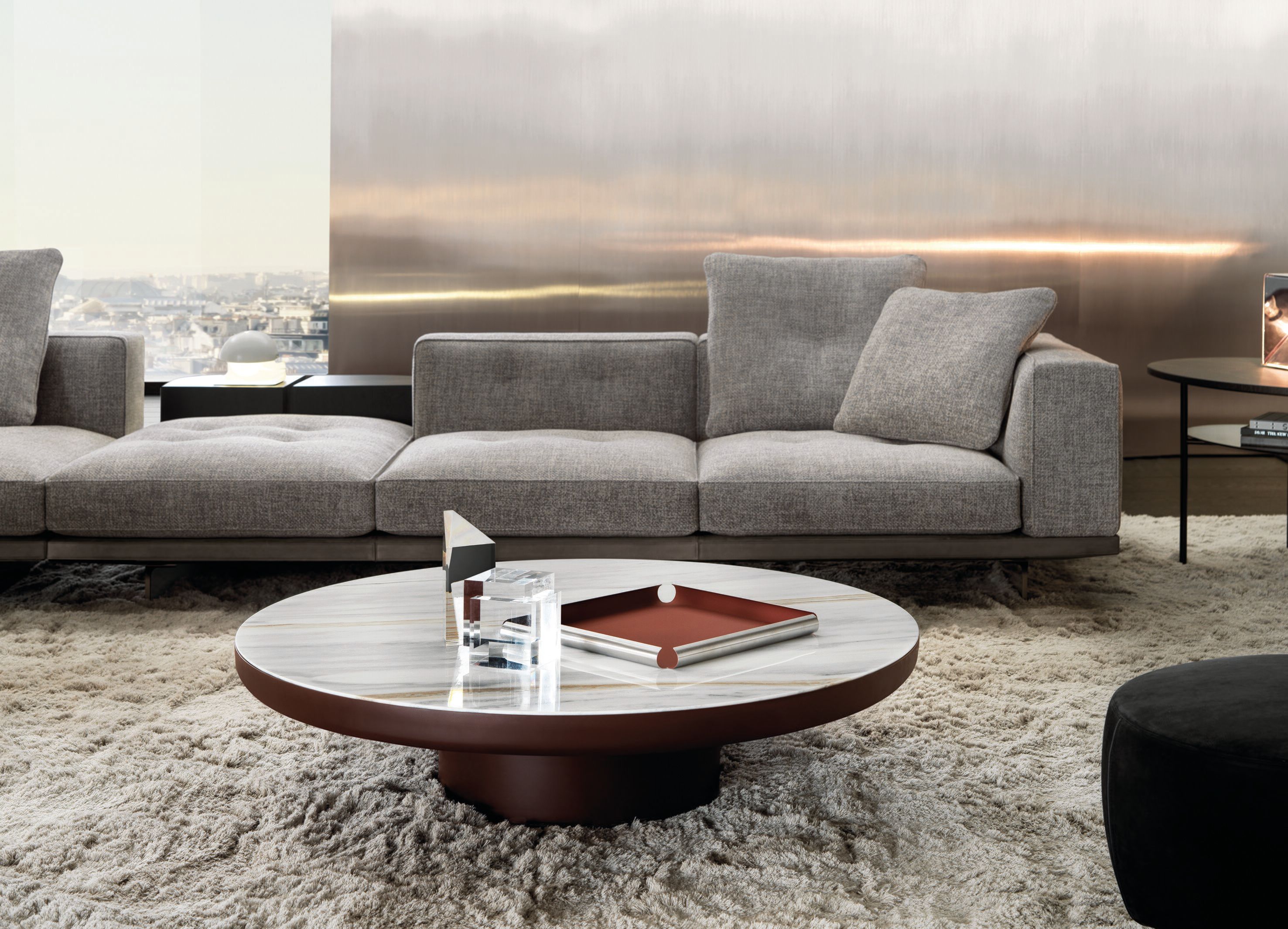 Круглый мраморный журнальный столик Minotti Brady ARCH-00108525 - Вид №5