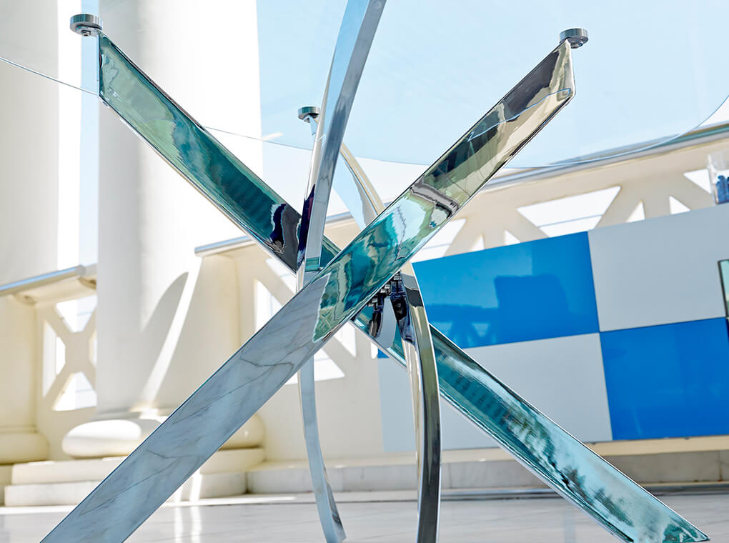 101920 Стол обеденный стеклянный Ø110 Angel Cerda F2133 