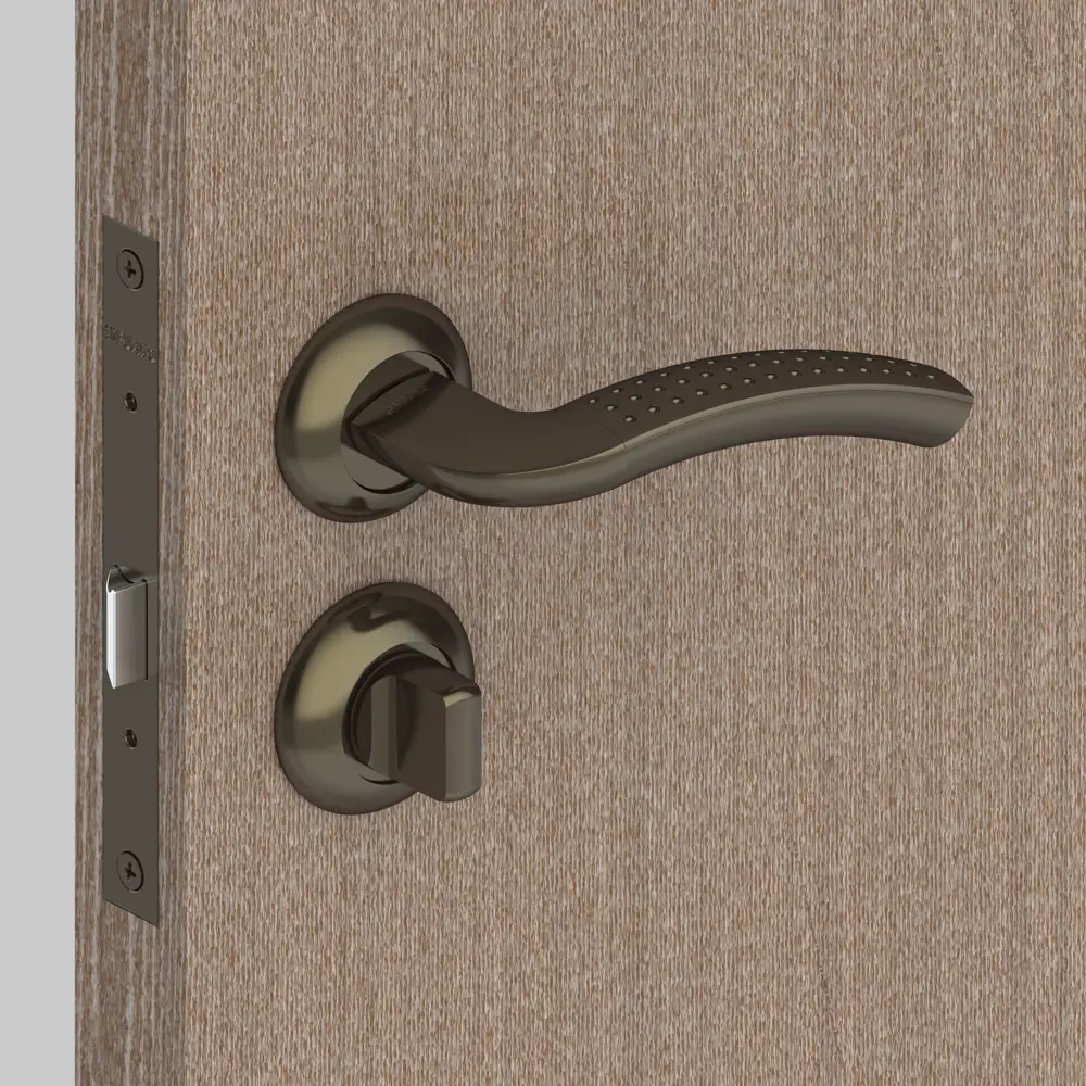 Комплект дверных ручек с запиранием SET72/Z INTRO RM/HD AB-6 зеленая бронза FUARO STLM-2116320 - Вид №6