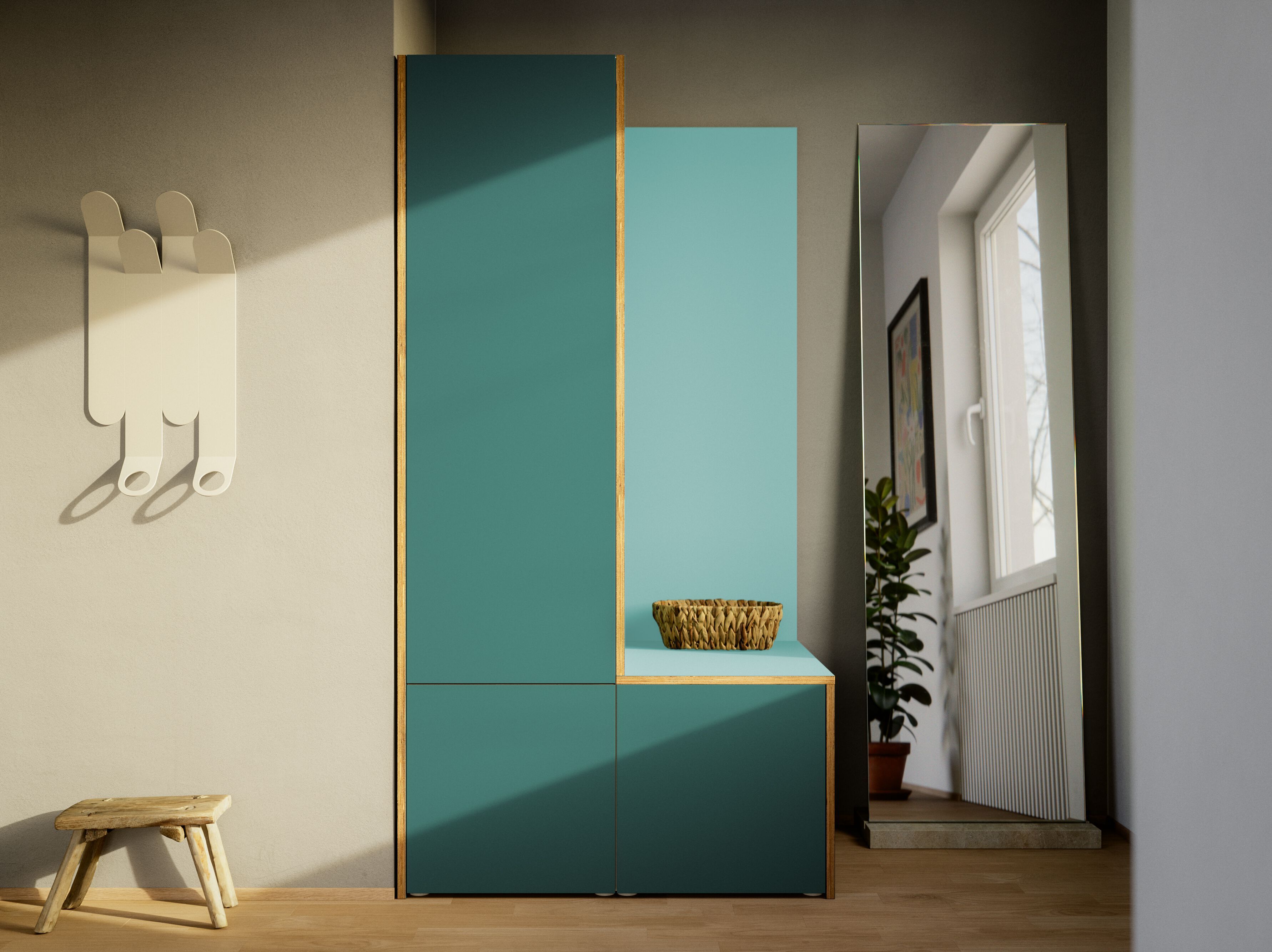 Секционный шкаф из ламината с копланарными дверями Neuvermoebelt SMART LINE FURNITURE ARCH-00075371