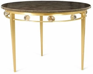 JOSÉ LEITE DE CASTRO Круглый высокий журнальный столик из латуни и мрамора Wintour 12904314