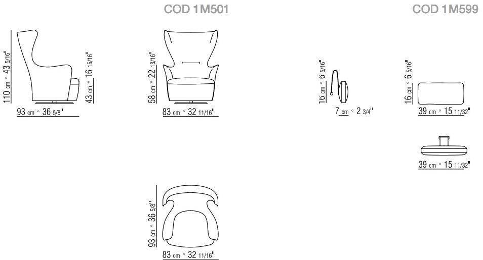 Flexform Кресло с мягкой обивкой sun-id-1485206 - Вид №1
