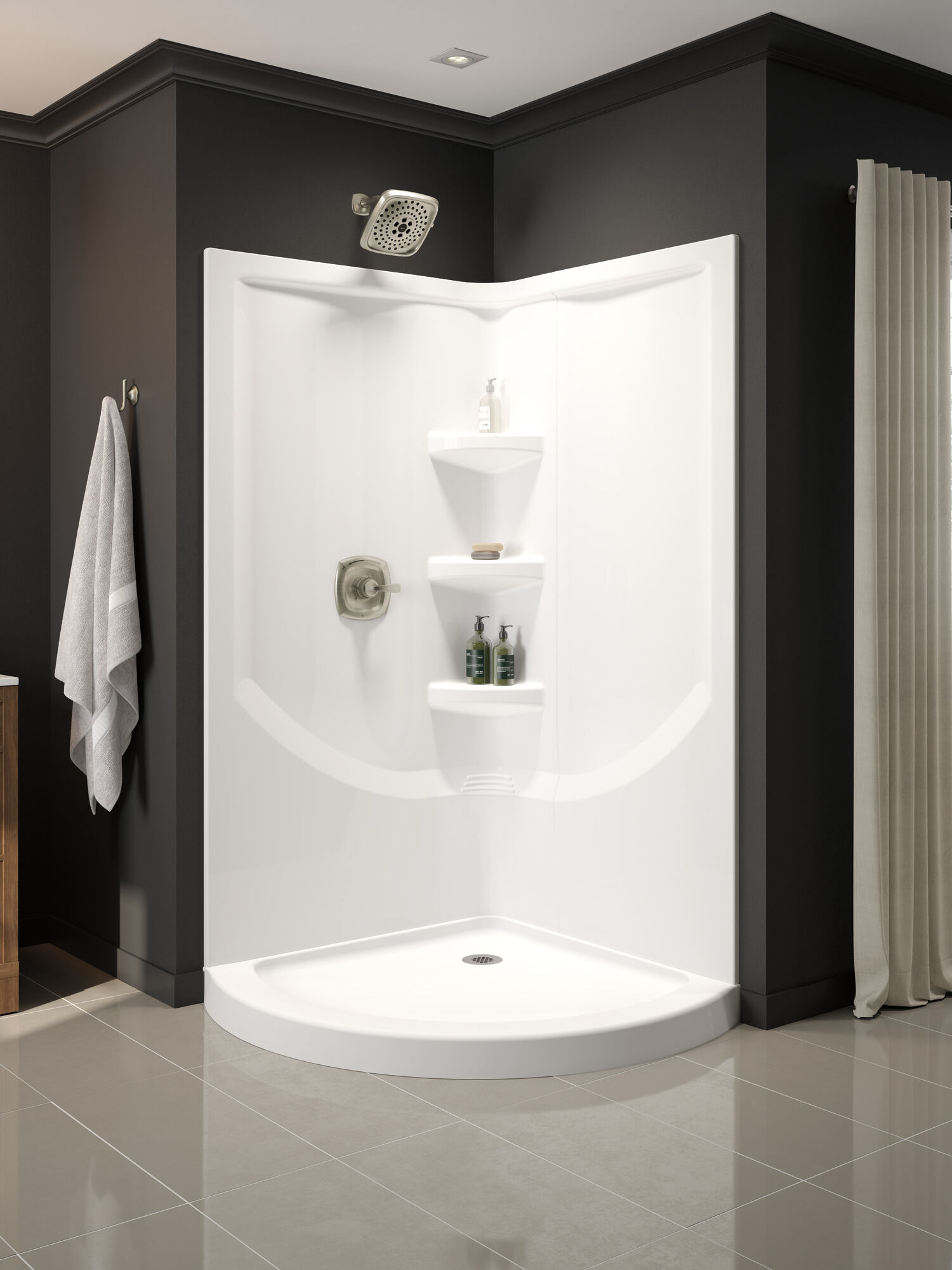 Угловой душевой поддон 38 '' Delta Faucet B711917-3838-WH - Вид №10