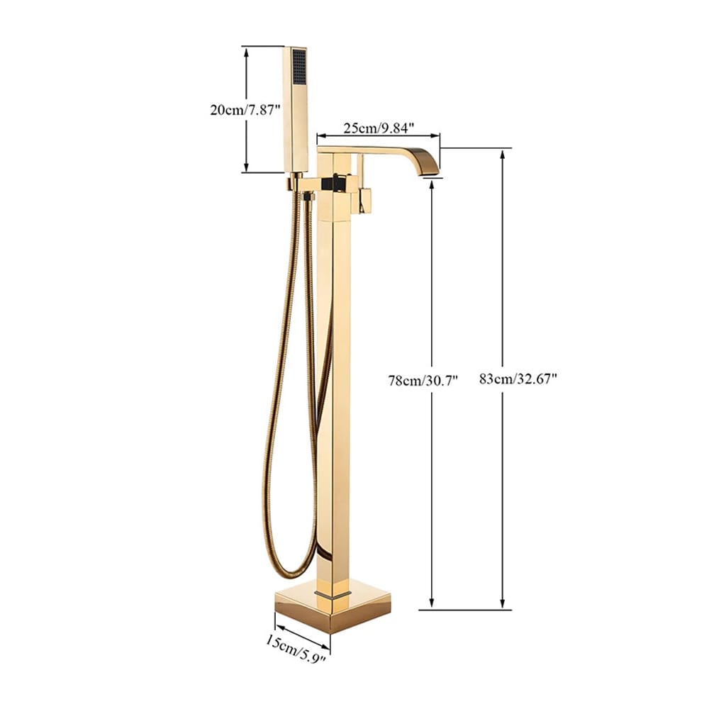Латунный напольный смеситель для ванны с ручным душем Fontana Showers FS1384G ARCH-00130837 - Вид №4