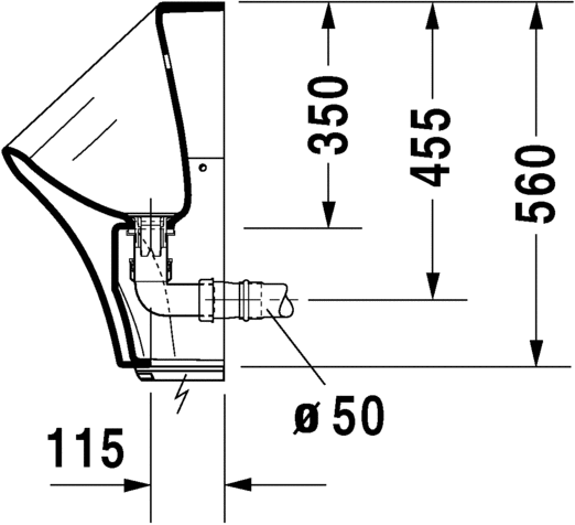 2806310000 Настенный писсуар, уринал с мушкой Duravit Durastyle - Вид №4