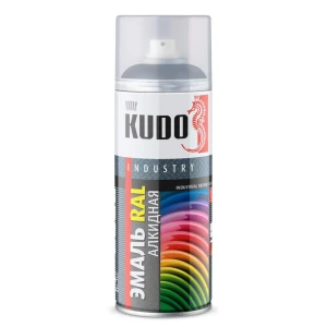 Эмаль аэрозольная универсальная KUDO акриловая глянцевая цвет серебристо-серый 520 мл