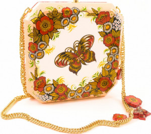 10660455 Хохломская Роспись Бижутерия с миниатюрой Сумка Квадратная (Коллекционное изделие) Дерево