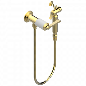 G2J-5840/8 Душ гигиенический: вентиль, 1.25 м шланг, крючок, вывод для душа и лейка с клапаном (возможны только следующие покрытия A02, B01,C01, D03, E02, F01, G01,G02) Thg-paris Faubourg - белый фарфор - с рукоятками Золото