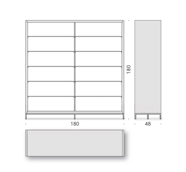 Книжный шкаф с освещением DE PADOVA Combi Open Units ARCH-00083689 - Вид №6