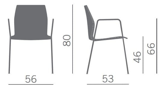 Пластиковый стул с подлокотниками Kastel Kalea ARCH-00141737 - Вид №1