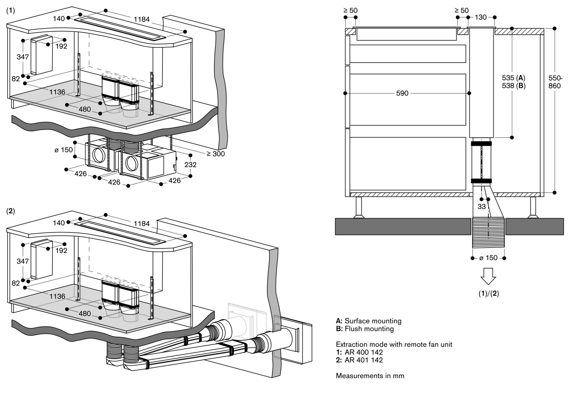Вытяжной шкаф со встроенным освещением GAGGENAU серия 400 ARCH-00129523 - Вид №7