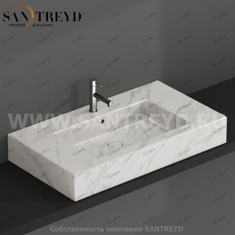 IN091AAC Подвесная раковина настенная прямоугольная Ceramica Globo  белая 