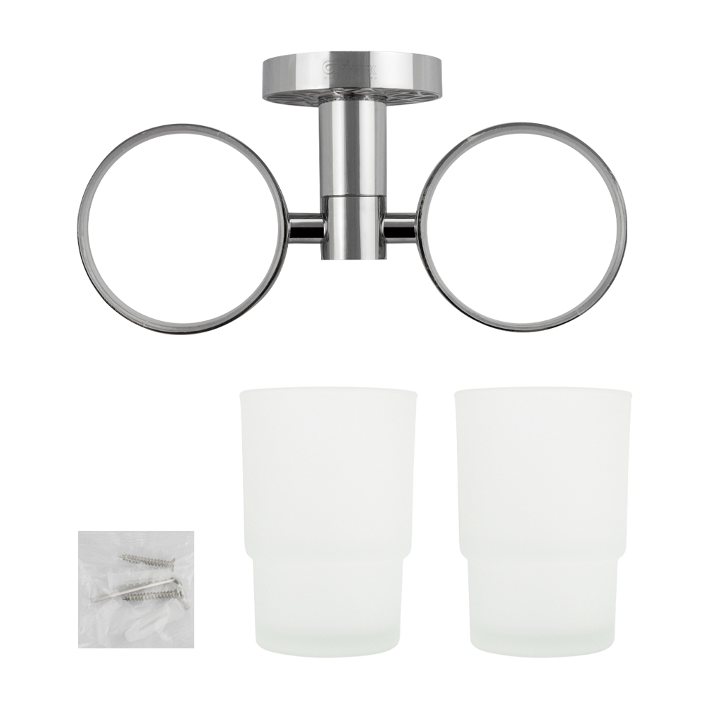 GFmark - Стакан + стакан с креплением к стене, с БЕЛОЙ МОЗАИКОЙ, код: 3208  - Вид №3