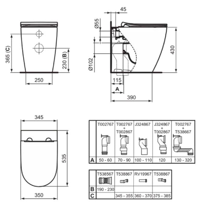 Керамическая напольная стена Wc Wire Ideal Standard I. life O ARCH-00121997 - Вид №6