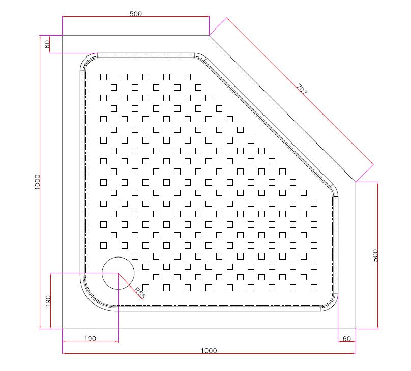 Акриловый поддон CEZARES TRAY-A-P-100-15-W  - Вид №1