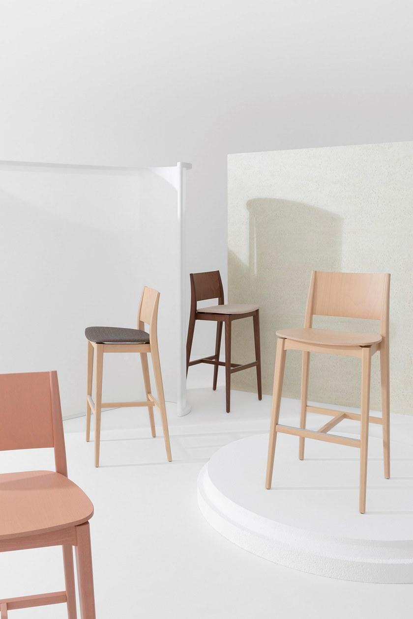 Billiani Высокий табурет из бука со спинкой Blazer 232 - Вид №1